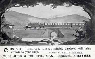 Advertising flyer for W. H. Jubb and Co. Ltd., model engineers, No. 12 Brittain Street