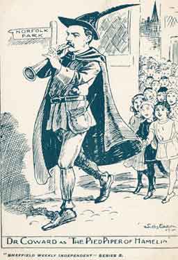 Dr Henry Coward (1849 - 1944) as 'The Pied Piper of Hamelin', by Willis Eadon