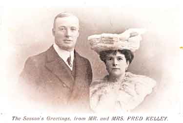 Frederic Arthur Kelley (1863-    ), brewer and managing director of Messrs. Whitmarsh and Co., and Mrs. Kelley, residents of Holly Court, Silverdale Road, Ecclesall