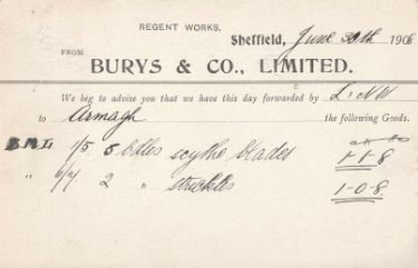 Burys and Co. Ltd., Regent Works, steel manufacturers, Penistone Road