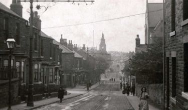 Howard Road, Walkley showing (back centre) St. Mary's C. of E. Church