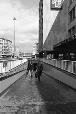 Subway on Arundel Gate from Castle Square (also known as the Hole in the Road) showing (right) Yorkshire Electricity Board offices, c.1970s