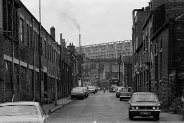 Unidentified street below Infirmary Road looking towards (centre) Kelvin Flats