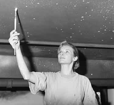 Decorating at the former John Banner Ltd building, (known as Banners), Nos. 620 - 636 Attercliffe Road, Attercliffe