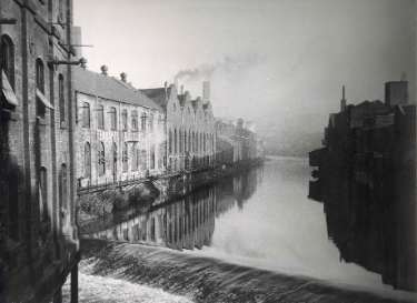 View from Lady's Bridge, River Don showing (left) Tennant Brothers Ltd, Exchange Brewery 