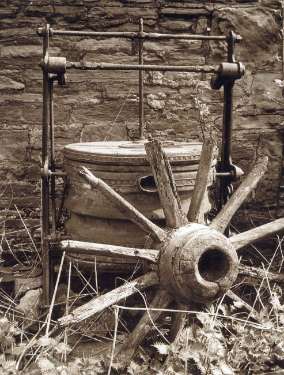 Old farming tools outside the Bagshawe Arms public house, Norton Avenue, Hemsworth