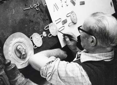 Making a Lonsdale belt in silver at Sterling Silverware Co., John Street