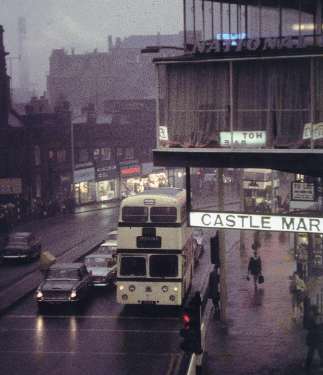 Buses on Waingate at the entrance to Castle Market
