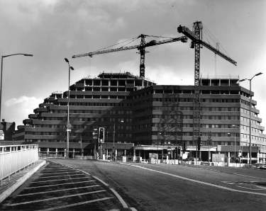 The Moorfoot Development, construction of the Manpower Service Commission Building, viewed from St. Mary's Gate