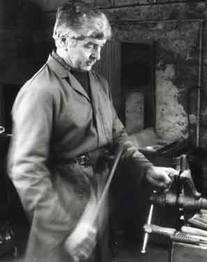 Stan Shaw, penknife maker in his Garden Street workshop