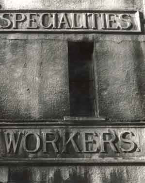 Raised letter signage on Lambert Works, Lambert Street