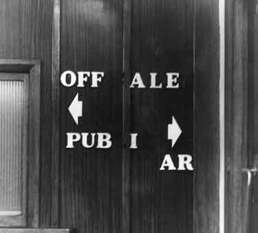 Sign in a Sheffield public house (Off sales, public bar), Attercliffe Road