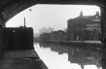 Sheffield and South Yorkshire Navigation showing (right) Thomas Turton and Sons, steel, tool steels and railway springs manufacturers, Sheaf Works, Maltravers Street