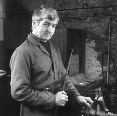 Stan Shaw, penknife maker in his Garden Street workshop