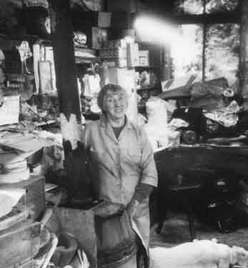 Ivy James, Bowie knife maker in her Broomhall workshop