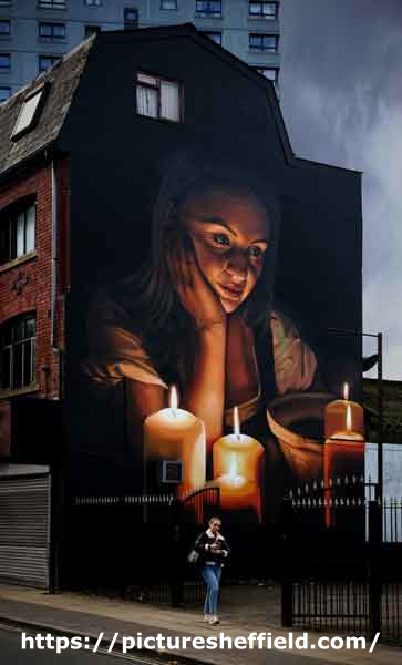 Sheffield Photographic Society Collection: Street art, [No. 66] London Road