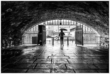 Sheffield Photographic Society Collection: Waiting for the rain to stop, Victoria Quays