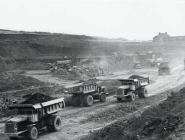 Open cast mining at Meadowgate opencast site, later Rother Valley Country Park