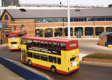 First buses at the Pond Street bus station, Sheffield [Transport] Interchange / Archway Shopping Centre, Pond Street. South Yorkshire Passenger Transport Executive (SYPTE)