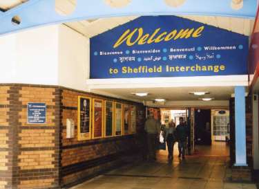 Welcome to Sheffield Interchange sign, Pond Street bus station, Sheffield [Transport] Interchange