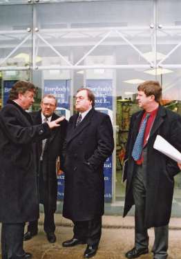John Prescott MP (3rd left), Deputy Prime Minister and Secretary of State for the Environment, Transport and The Regions at the Sheffield Midland railway station for visit to Sheffield 