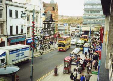 Haymarket looking towards Waingate showing (top right) Castle Market