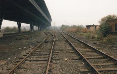 South Yorkshire Transport Executive (SYPTE). Rail tracks alongside the Tinsley Viaduct