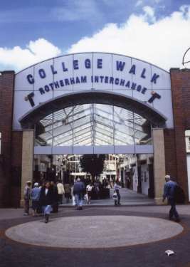 South Yorkshire Passenger Transport Executive (SYPTE). Entrance to Rotherham Interchange and bus station, College Walk