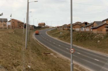 Donetsk Way looking towards junction with (top centre) Broadlands Rise