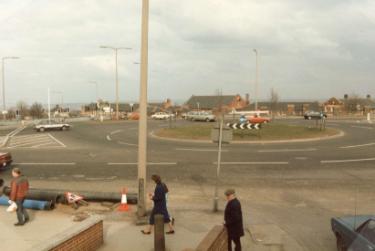 Manor Top roundabout showing (back) Prince Edward School