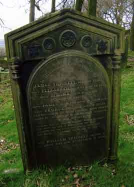 Gravestone of James Trickett and family, St. Nicholas C. of E. Church, High Bradfield. All victims of the 1864 Flood.
