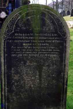 Gravestone of William Horsfield, St. Nicholas C. of E. Church, High Bradfield. 