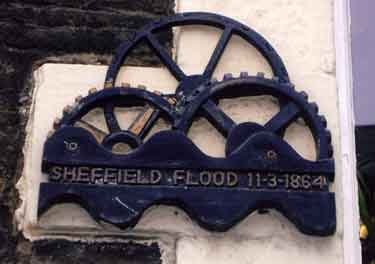 Plaque commemorating the Sheffield Flood on Malin Bridge, Stannington Road