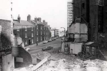 Demolition on Townhead Street looking towards (centre) Campo Lane