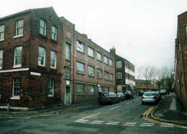 Thomas Street from (foreground) Milton Street showing (centre) former Taylor's Ceylon Works, horn cutters