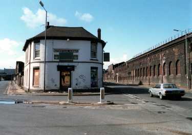 Derelict Norfolk Arms public house, No. 208 Savile Street East and junction (left) with Princess Street
