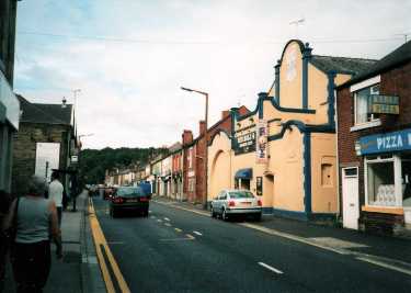 Station Road, Chapeltown showing (centre) No. 19 Cue Ball Snooker Club (former Chapeltown Picture Palace)
