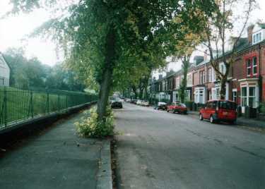 Meersbrook Park Road showing (left) Meersbrook Park