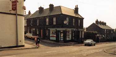 Fox Hill Road at the junction with (left) Trafalgar Road showing (left) The Pheasant Inn, No. 30 Trafalgar Road