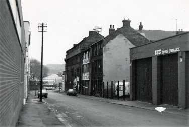 John Street showing (centre) No. 72 Henry Stones, manufacturer of steel and files, Harland Works and (right) goods entrance for CCC, camping supplies