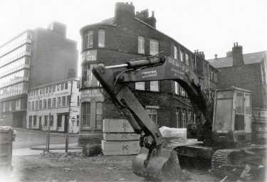 Holly Street looking towards (left) Walter Trickett and Co. Ltd., Anglo Works, No. 27 Trippet Lane showing (right) Bells Square at junction with Pinfold Street