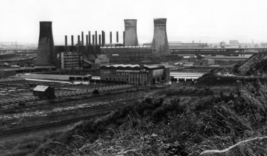 Former Blackburn Meadows power station showing (foreground) Blackburn Meadows sewage works
