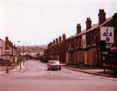 Boarded up houses on Broadfield Road prior to demolition