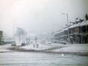 Meadowhead at junction with (left) Abbey Lane looking towards Chesterfield Road, Woodseats