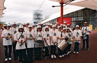 Children from Sheffield celebrating 'Our Town Story' at the Millennium Dome 
