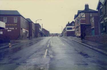 Main Road, Darnall showing (left) Morrisons, supermarket and (right) No. 150 Old Bradley Well public house (latterly The Terminus Tavern)
