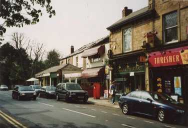 Fulwood Road showing No. 382 Ranmoor Pharmacy and Nos. 378 - 380 Threshers, wines and spirits merchants