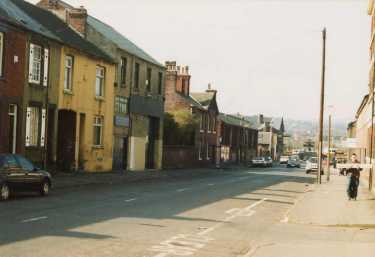Valley Road, Meersbrook showing (left) No. 18 P. D. Talbot of Sheffield, electroplaters and silversmiths, Talbot Works