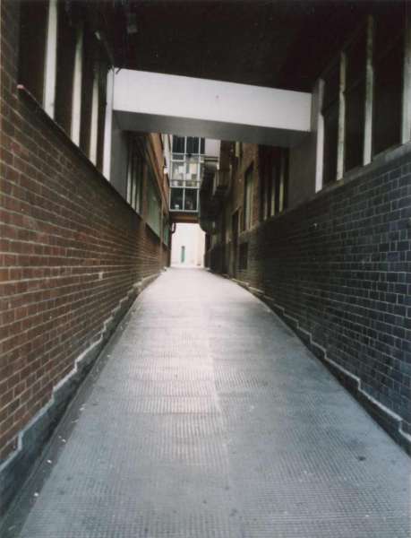 Aldine Court, below Kemsley House (Sheffield Telegraph and Star offices), looking towards High Street