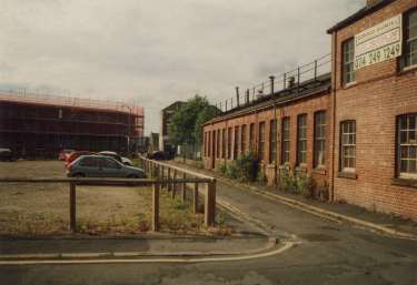 Water Street at the junction with (foreground) Love Street showing (right) former premises of H. Shaw and Son, magnet tool manufacturers, Anchor Works